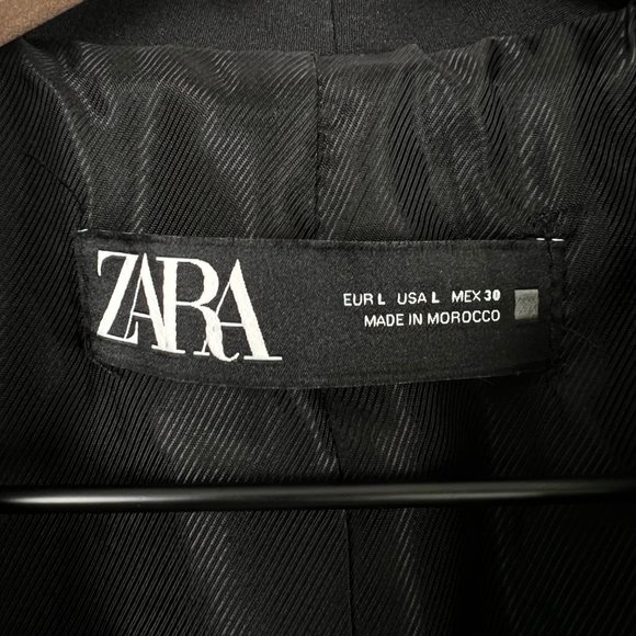 Zara Double Breasted Long Blazer Coat Jacket Mini Dress Trench Peacoat Oversized - Picture 6 of 14